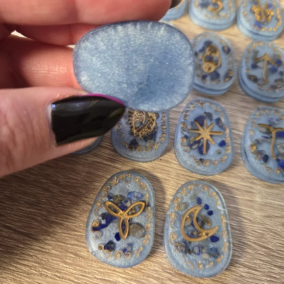 Blue and Gold Witches Runes Set - Picture 5 of 5
